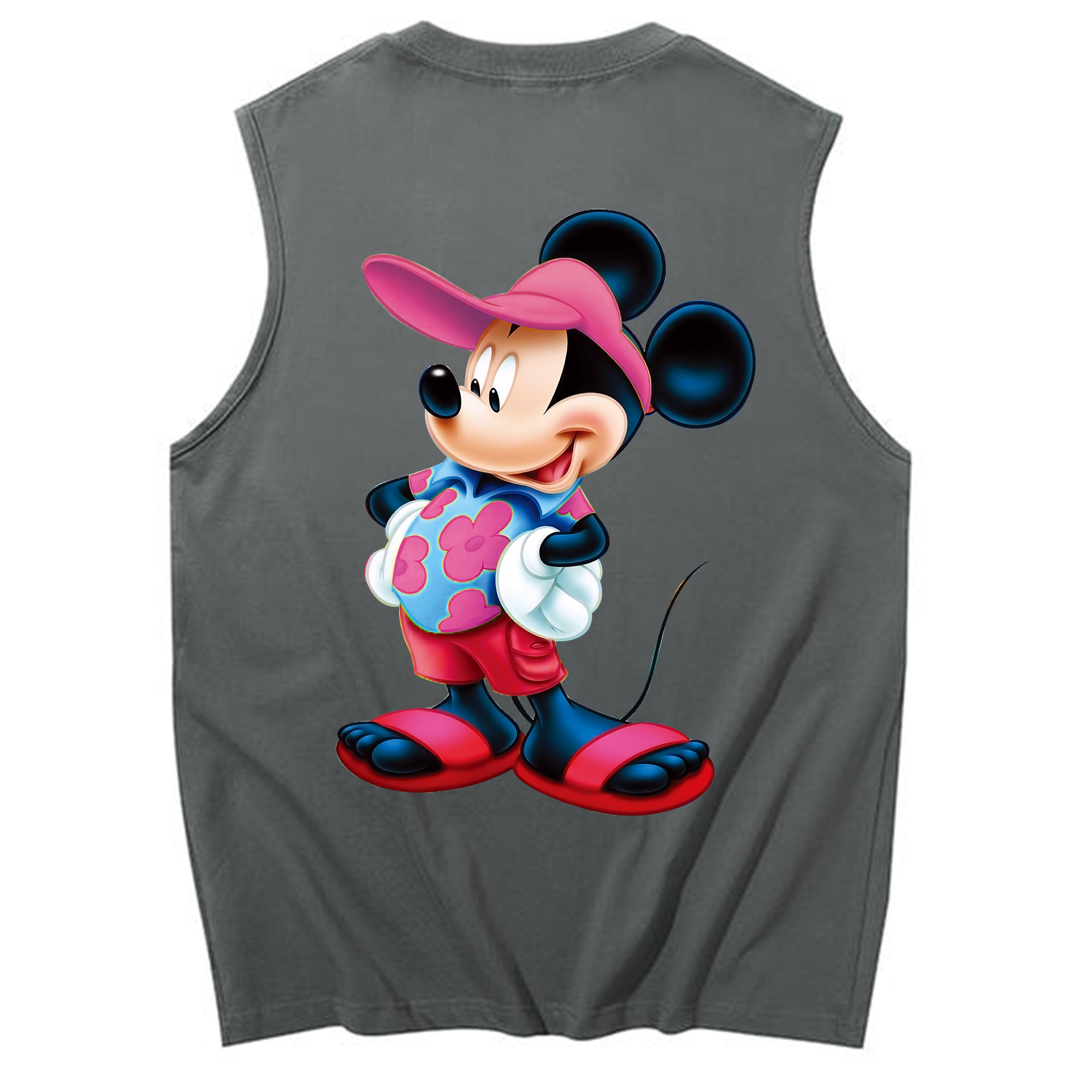 ミッキーマウス Mickey Mouse コットン100％タンクトップ（背面プリント）
